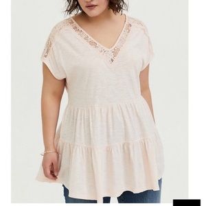 Blush pink Blouse, Lace